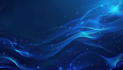 Abstract blue glowing waves