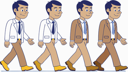 Businessman smartly walking character illustration