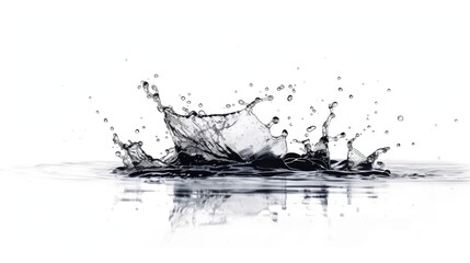 Water splash on white background. Illustration generated by ai