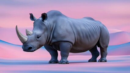 Obraz premium rhino in the pastel BG