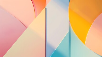 Fototapeta premium Abstract Geometric Shapes with Pastel Colors