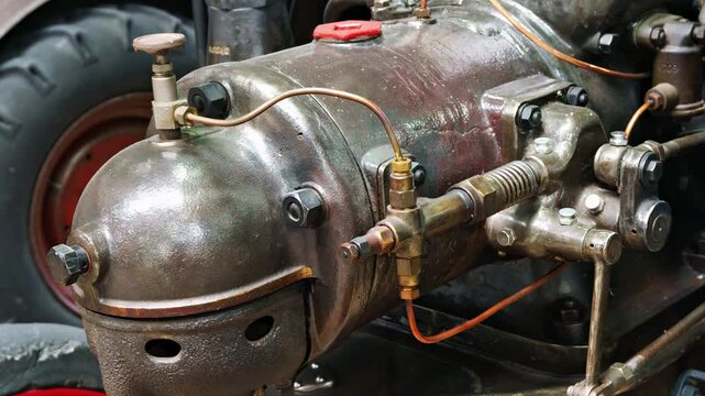 Old one cylinder Lanz glow plug engine also called Akroyd engine