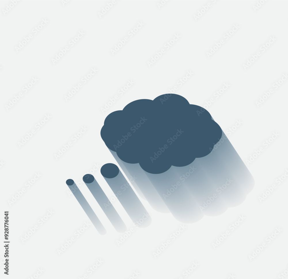 Poster vector dark color icon with shadow on light background