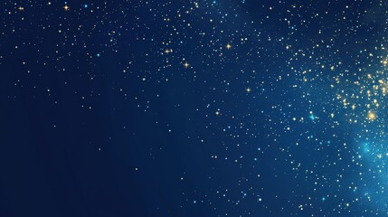 A starry night sky filled with twinkling stars against a dark blue background.