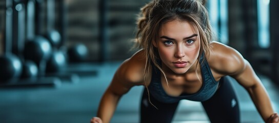 Fototapeta premium Engage in Intense Fitness Training Embrace and Experience the True Power of Determination, Endurance, and Strength to Reach Your Fitness Goals Effectively and Unleash Your Potential