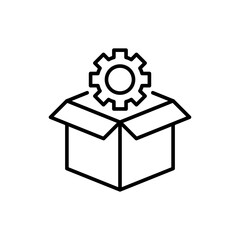 Drop shipping outline icons, minimalist vector illustration ,simple transparent graphic element .Isolated on white background