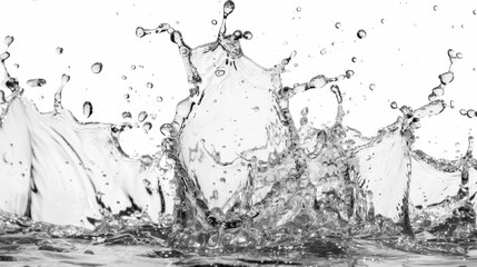 Water splash on white background. Illustration generated by ai