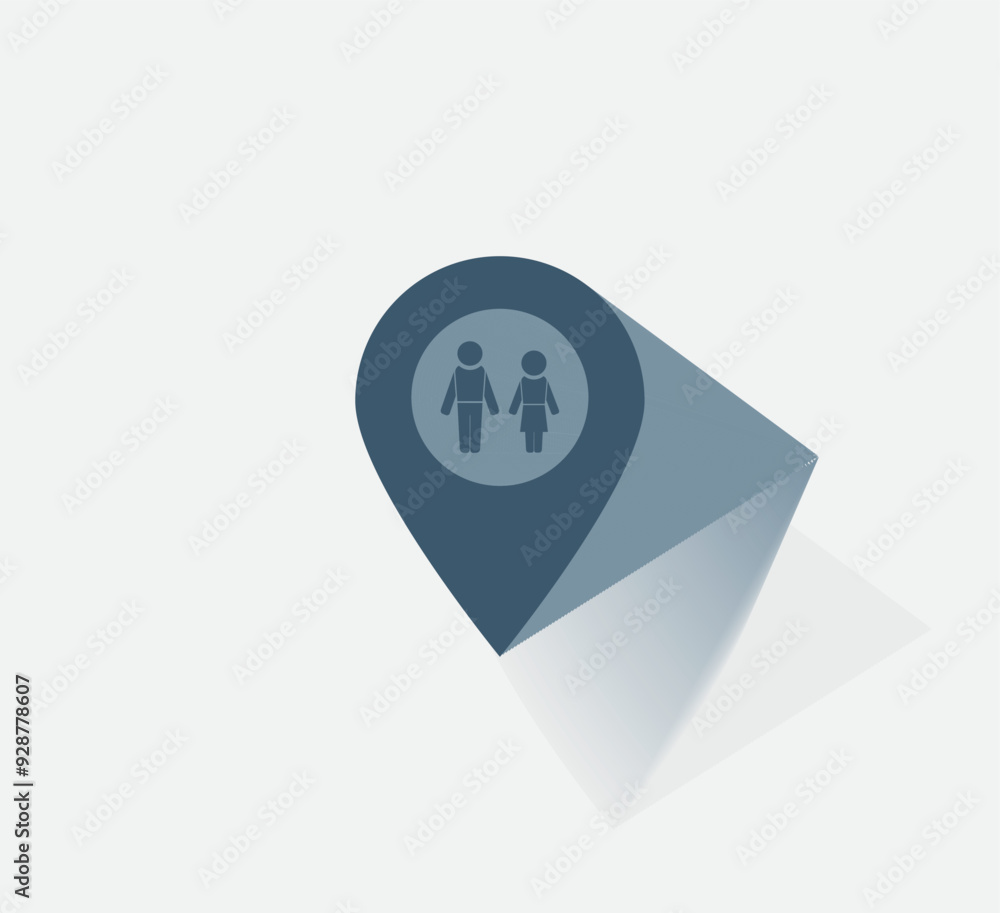 Poster vector dark color icon with shadow on light background
