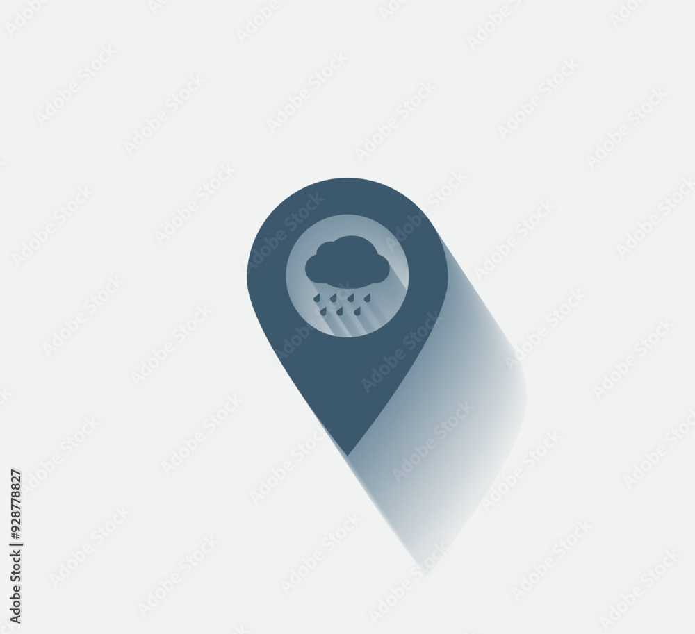 Poster vector dark color icon with shadow on light background