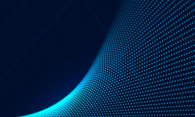 Obraz premium Abstract blue background with dynamic particles. Vector illustration. Eps 10