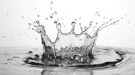 Water splash on white background. Illustration generated by ai