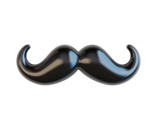 a black mustache on a white background