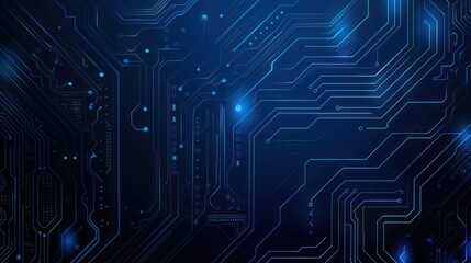 Abstract Blue Circuit Board Background