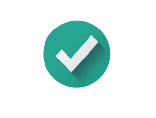 a green circle with a white check mark