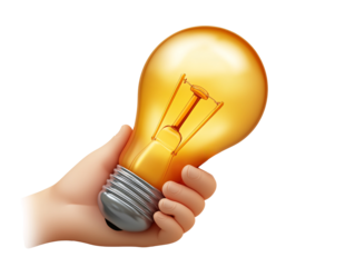 a hand holding a light bulb