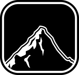 Hiking logo icon. Silhouette icon.