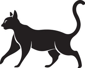 a cat black silhouette vector art design