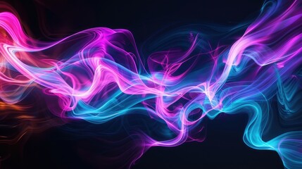 Abstract Swirling Light Trails on a Dark Background