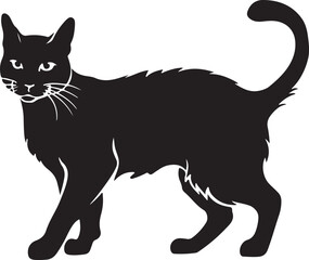 a cat black silhouette vector art design