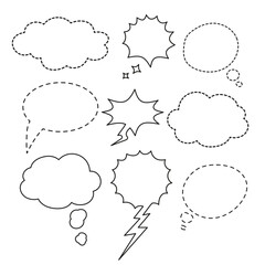 Speech Bubble set and Talk bubble. Cloud speech bubbles collection. Vector Format