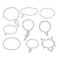 Obraz premium Speech Bubble set and Talk bubble. Cloud speech bubbles collection. Vector Format