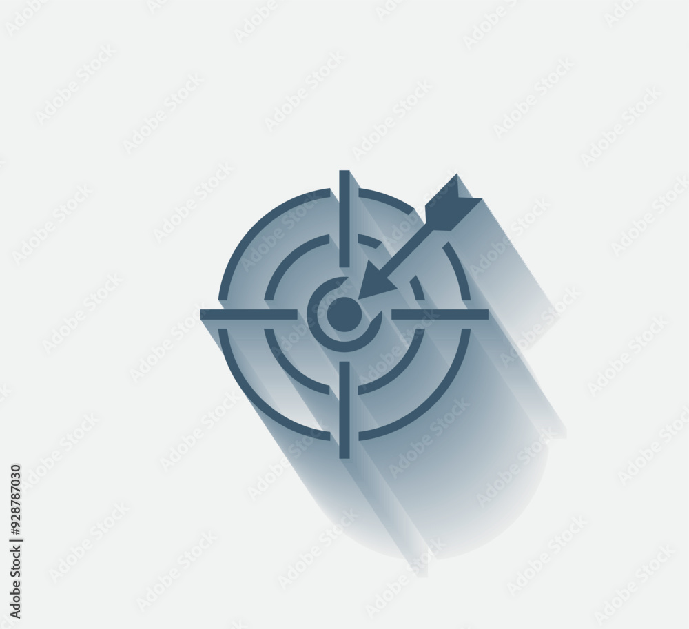 Poster vector dark color icon with shadow on light background