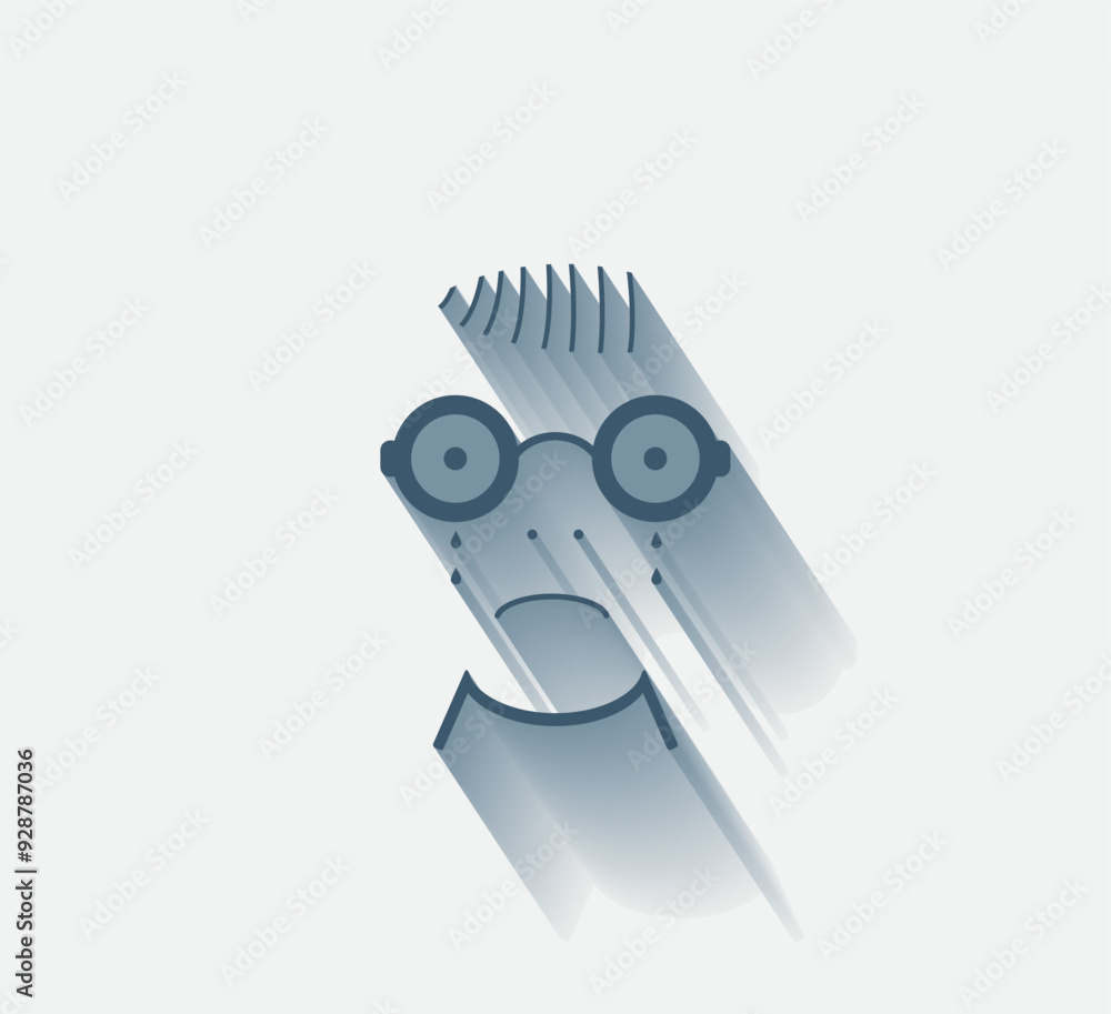 Poster Vector dark color icon with shadow on light background