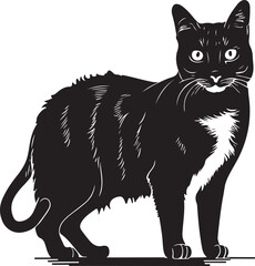 a cat black silhouette vector art design