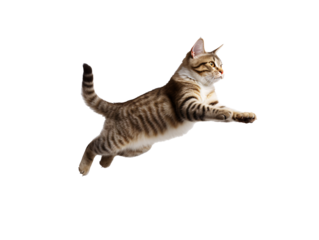 a cat jumping through a window