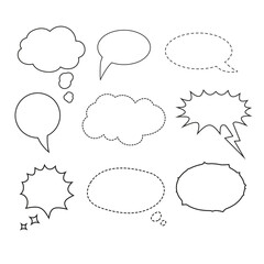 Speech Bubble set and Talk bubble. Cloud speech bubbles collection. Vector Format