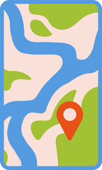 Map icon. Flat style. Expedition symbol.