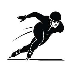 Speed Skater Silhouette Illustration