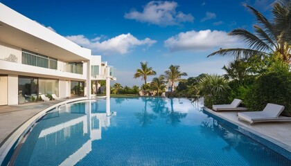 Luxury resort pool with modern architecture