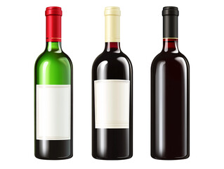 a group of wine bottles
