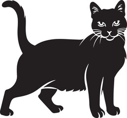 a cat black silhouette vector art design