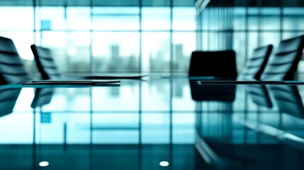 Business Deal Negotiation at a modern glass conference table 