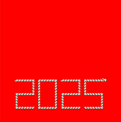 Fototapeta premium This is a stylish and eyecatching design for the year 2025 presented on a red background