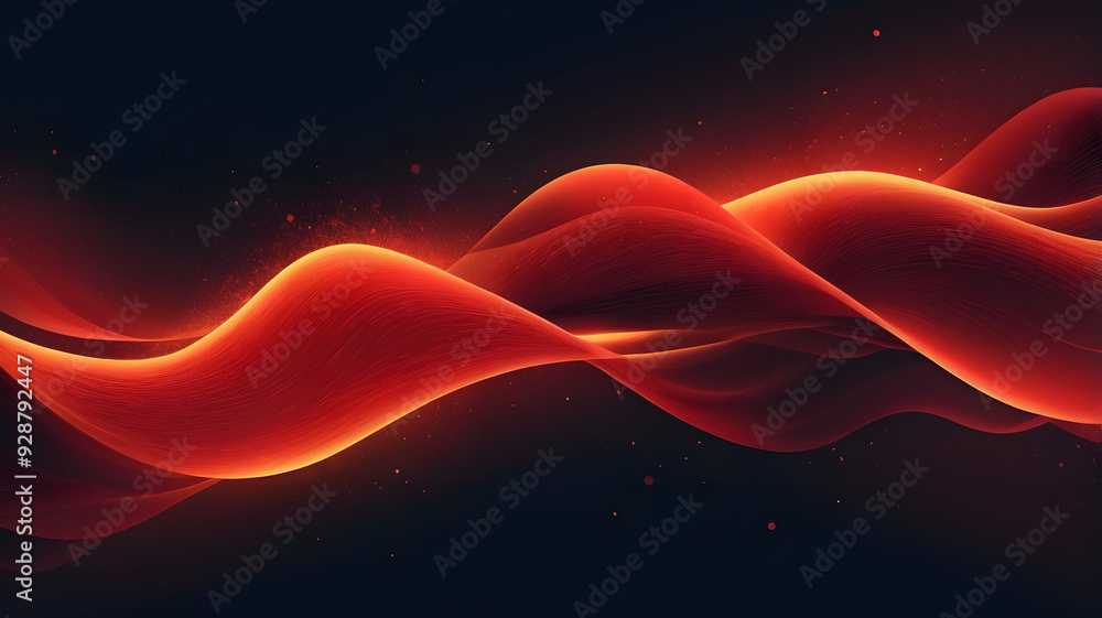 Poster abstract red waves: a mesmerizing abstract background featuring a wave of glowing red light against 