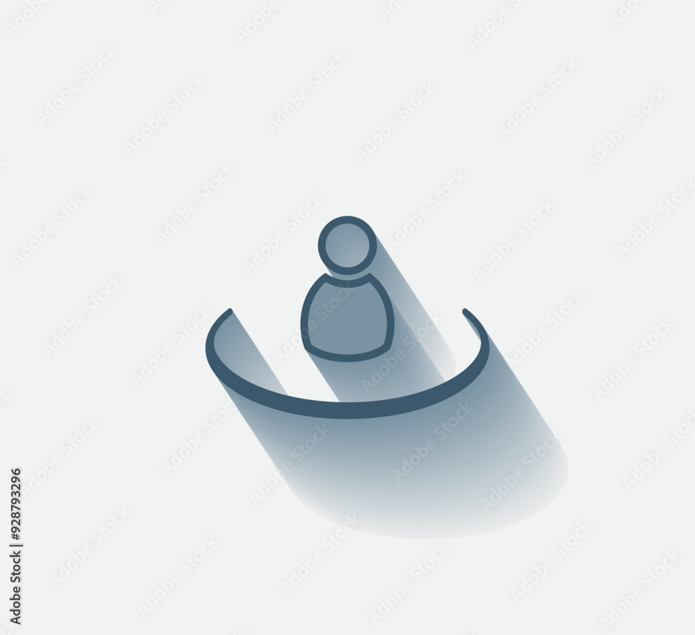 Poster vector dark color icon with shadow on light background