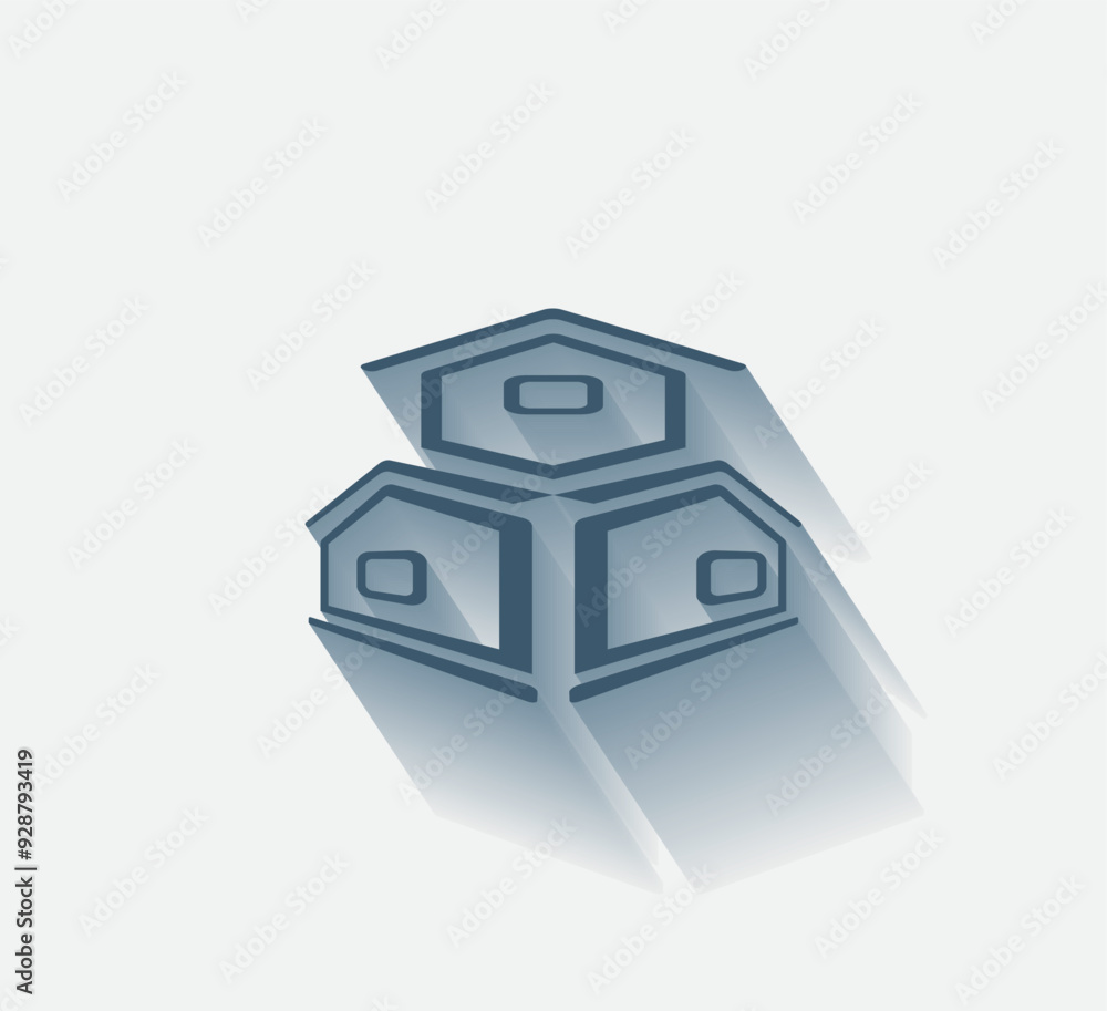 Poster vector dark color icon with shadow on light background