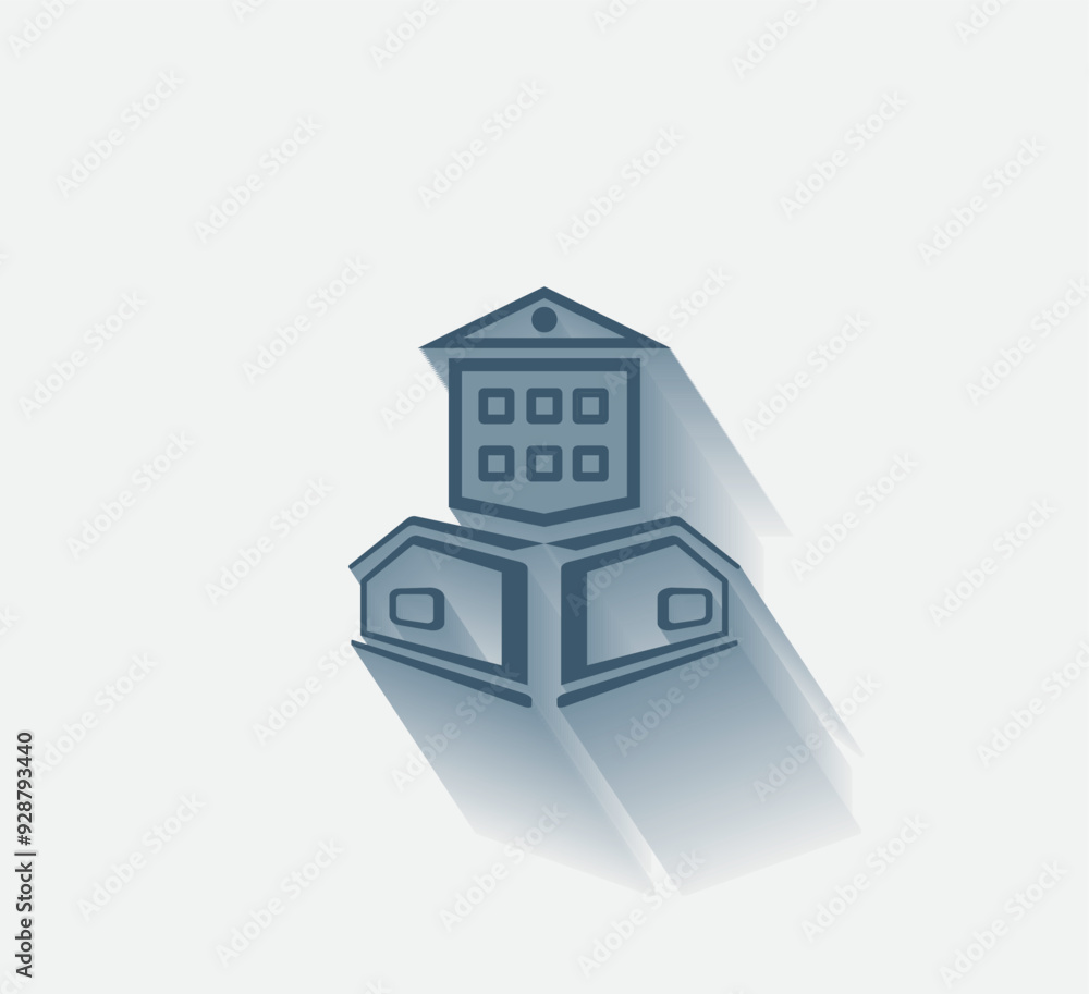 Poster vector dark color icon with shadow on light background