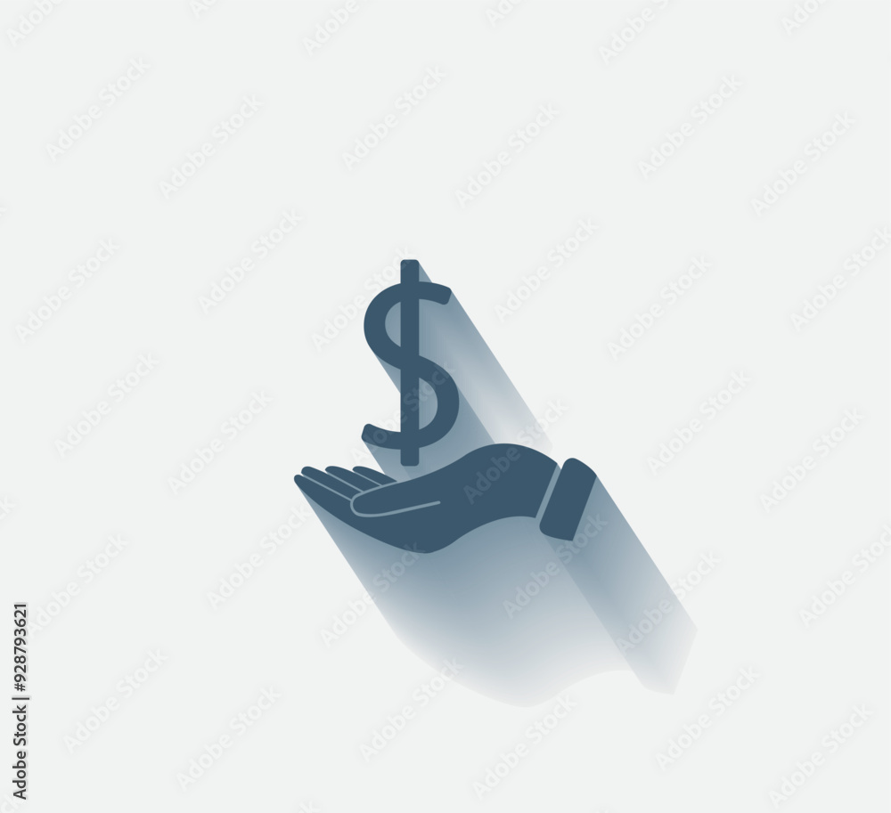 Poster vector dark color icon with shadow on light background