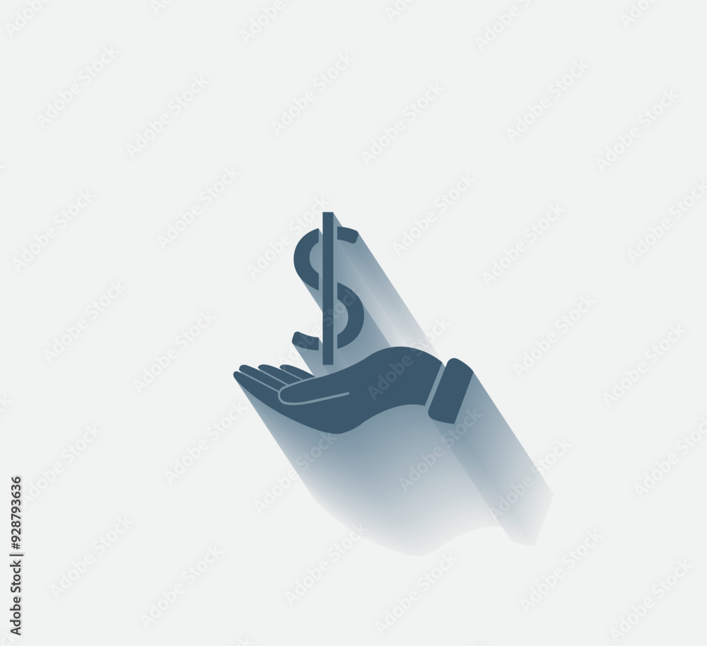 Poster vector dark color icon with shadow on light background