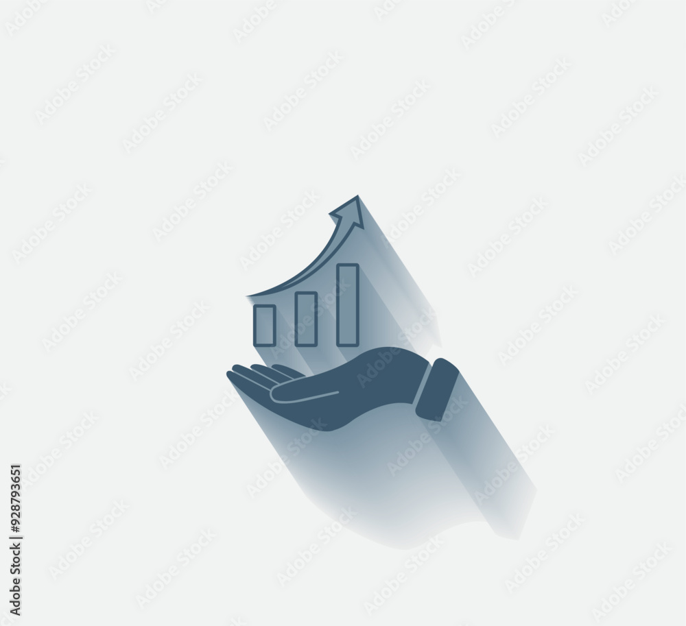 Poster vector dark color icon with shadow on light background
