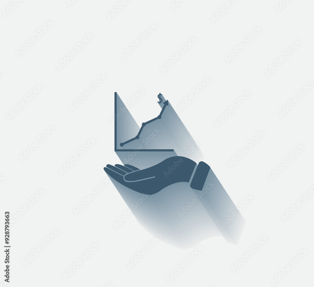 Poster vector dark color icon with shadow on light background