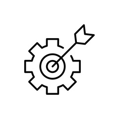 Efficiency target outline icons, minimalist vector illustration ,simple transparent graphic element .Isolated on white background