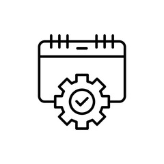 Efficiency schedule outline icons, minimalist vector illustration ,simple transparent graphic element .Isolated on white background