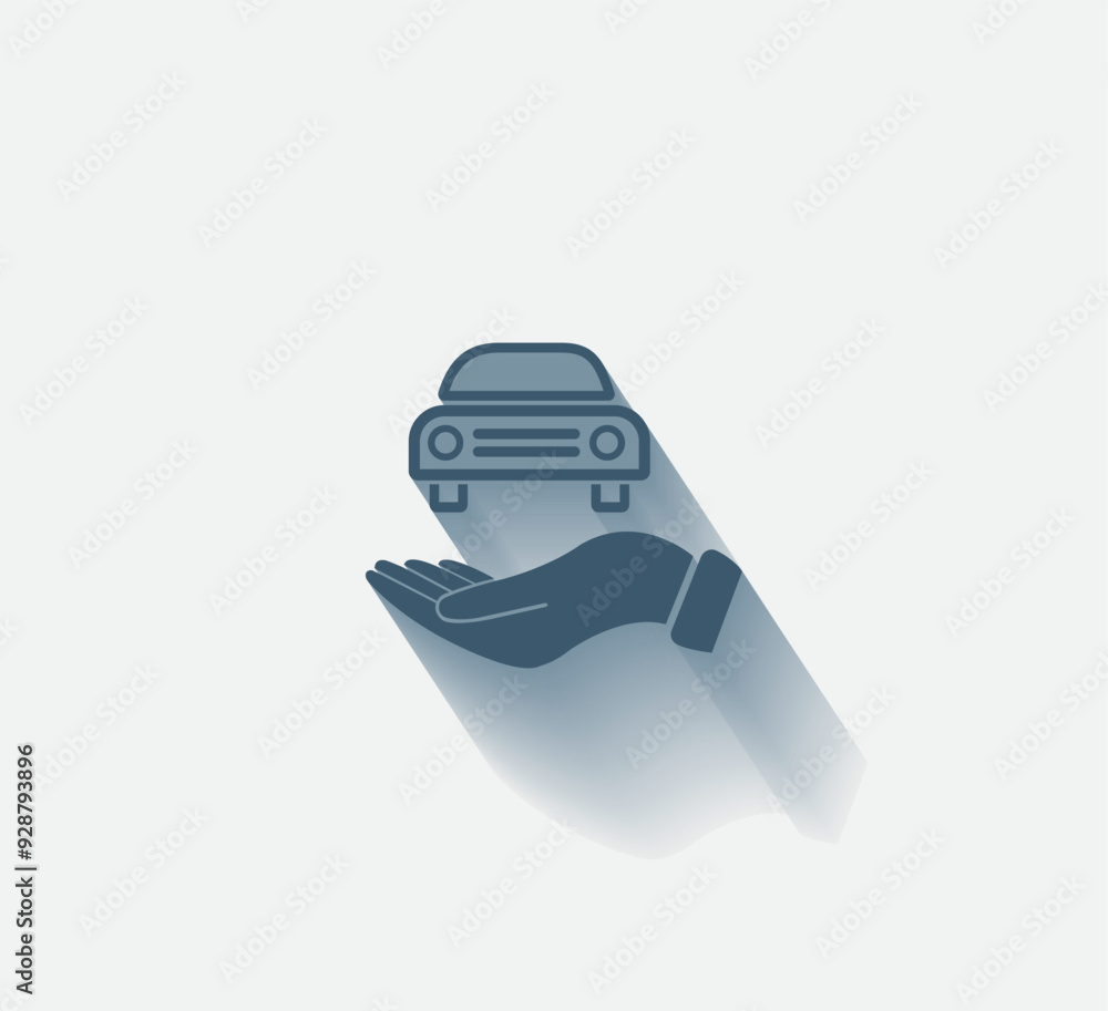 Poster vector dark color icon with shadow on light background