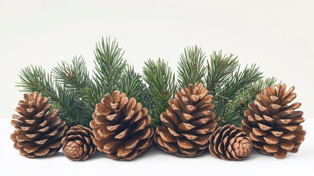 Majestic Pine Cones and Fresh Green Fir Branches Arrangement