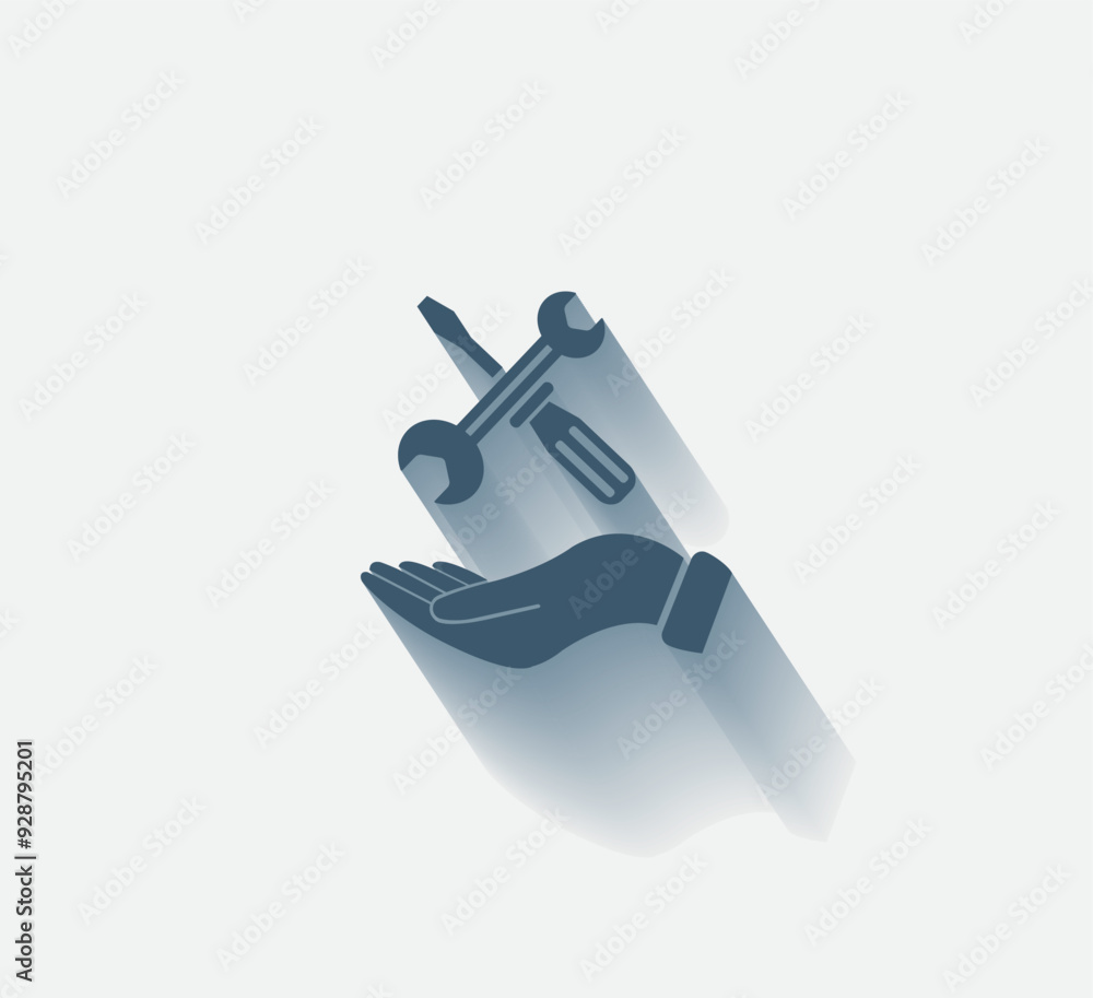 Poster vector dark color icon with shadow on light background